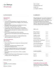 Billing Manager CV Template #11