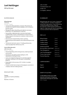 Billing Manager CV Template #17