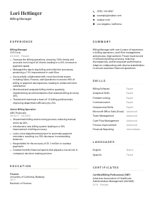 Billing Manager CV Template #7