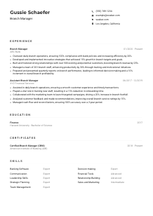 Branch Manager CV Example