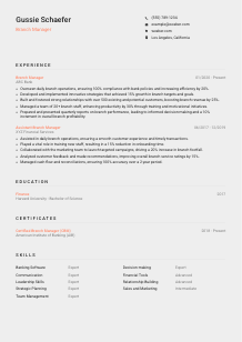 Branch Manager Resume Template #3