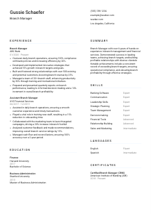 Branch Manager CV Template #1