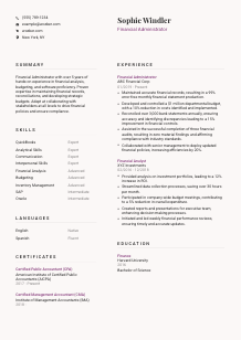 Financial Administrator Resume Template #20