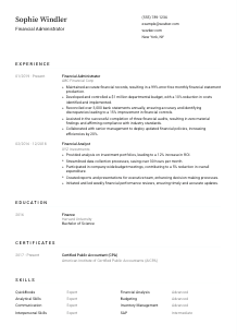 Financial Administrator Resume Template #3