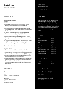 Financial Controller CV Template #3