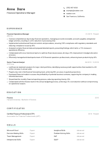 Financial Operations Manager Resume Template #3