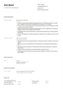 Financial Project Manager Resume Template #6