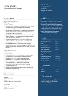 Financial Reporting Manager CV Template #2