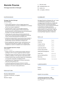 Mortgage Operations Manager Resume Template #2