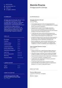 Mortgage Operations Manager Resume Template #3