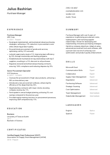 Purchase Manager CV Template #1