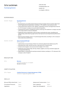 Purchasing Director Resume Template #8