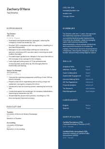 Tax Director Resume Template #2