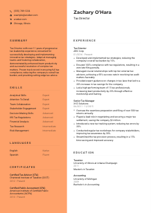 Tax Director CV Template #3