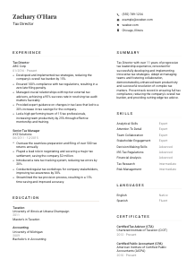 Tax Director Resume Template #1