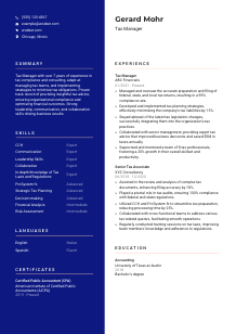 Tax Manager Resume Template #3