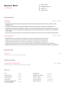 Tax Manager Resume Template #1