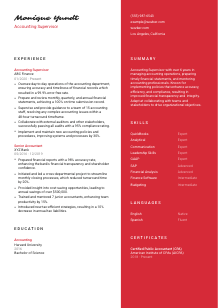 Accounting Supervisor Resume Template #3