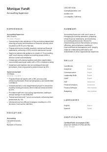 Accounting Supervisor Resume Template #1