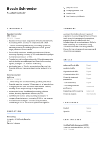 Assistant Controller CV Template #10