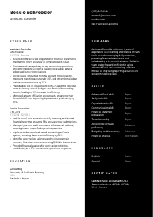 Assistant Controller Resume Template #17