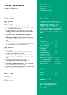 Corporate Accountant CV Template #16