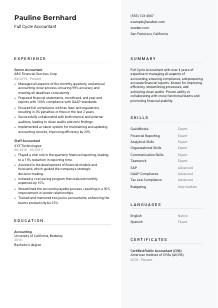 Full Cycle Accountant Resume Template #12