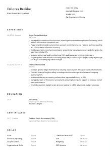 Functional Accountant Resume Template #3