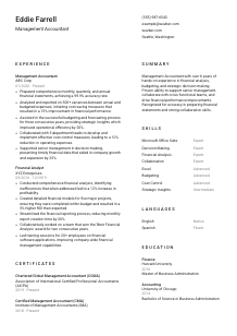 Management Accountant Resume Template #1