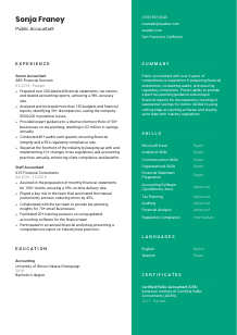 Public Accountant CV Template #16