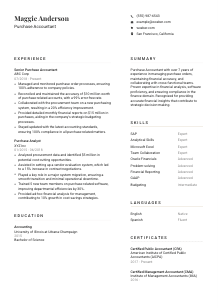 Purchase Accountant CV Template #7