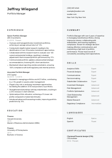 Portfolio Manager CV Template #12