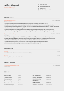 Portfolio Manager CV Template #23