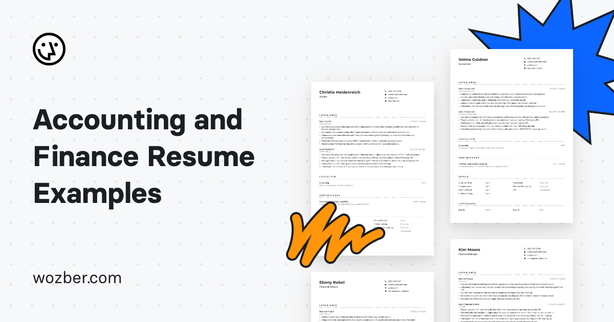 105 Accounting and Finance Resume Examples | Wozber