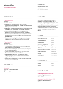 Payroll Administrator CV Template #11