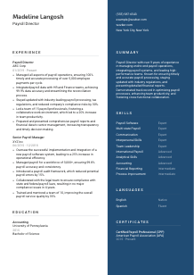 Payroll Director CV Template #15