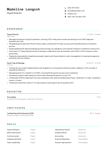 Payroll Director CV Template #18