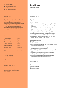 Payroll Manager Resume Template #19
