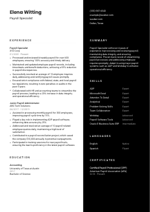Payroll Specialist Resume Template #3