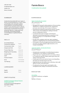 Construction Accountant Resume Template #2