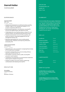 Cost Accountant Resume Template #2