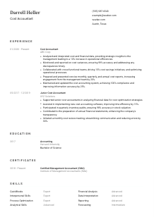 Cost Accountant Resume Template #1