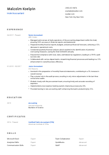 Hotel Accountant Resume Template #1