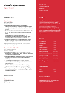 Equine Therapist CV Template #22