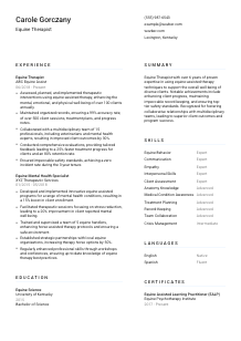 Equine Therapist CV Template #5