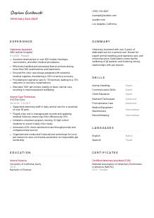 Veterinary Assistant Resume Template #2