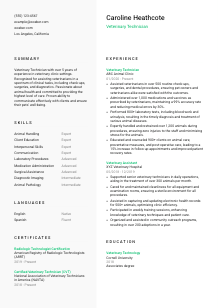 Veterinary Technician CV Template #2