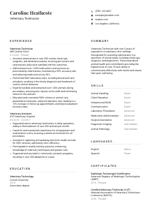 Veterinary Technician CV Template #1