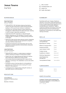 Dog Trainer Resume Template #2
