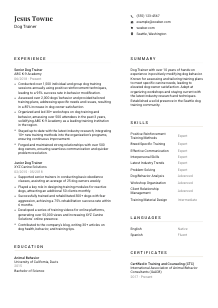 Dog Trainer CV Template #1